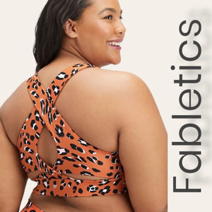 Fabletics No Bounce Leopard Print Sports Bra